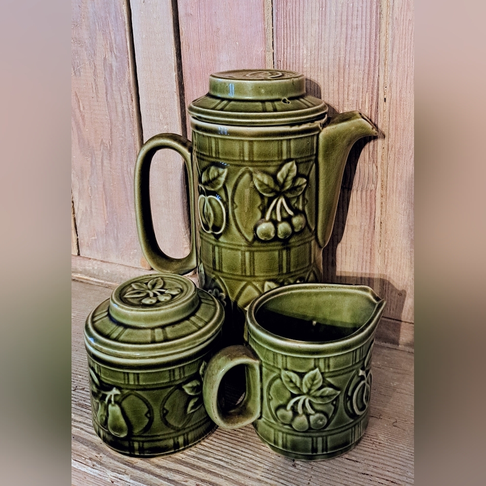 Vintage MCM Green Tea Set